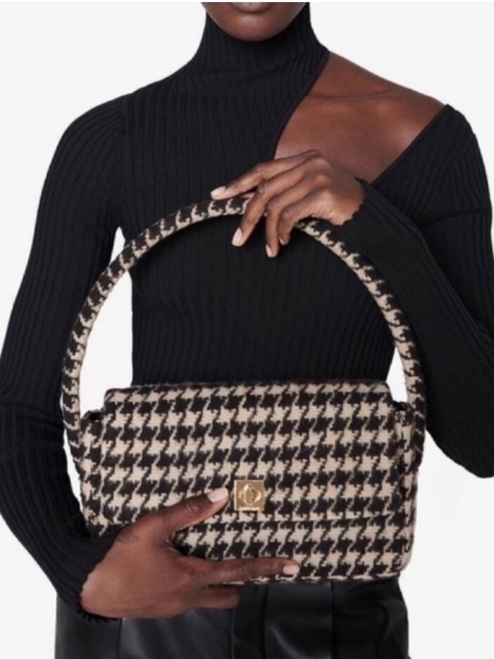Anine Bing | Bag | Holiday Party Ready! Nico Bag Houndstooth | Ready to Ship! - Picture 15 of 16